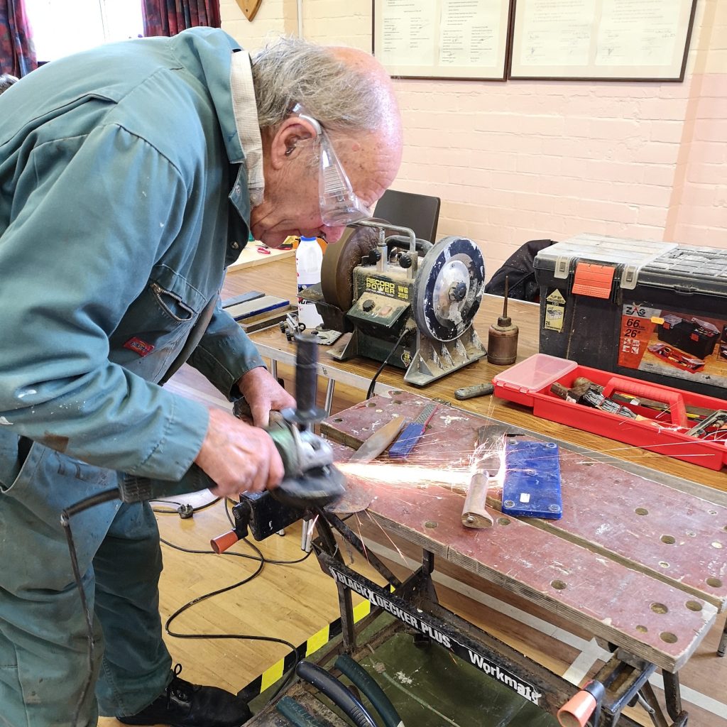 Tools being sharpened and repaired