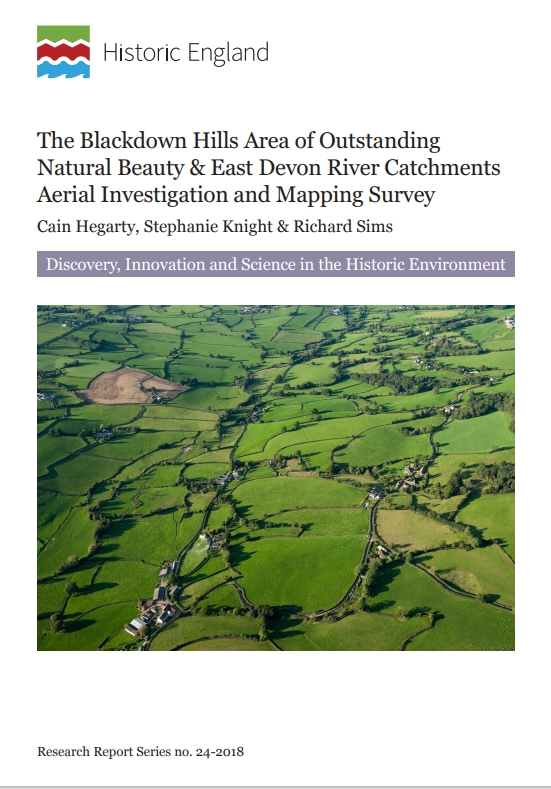 The Blackdown Hills Area of Outstanding Natural Beauty and East Devon river catchments aerial investigation and mapping survey. Report cover.