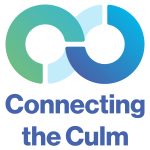 Connecting the Culm with two abstract blue and green interconnecting circles symbolising the river and nature