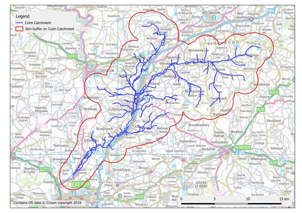 River Culm catchment map