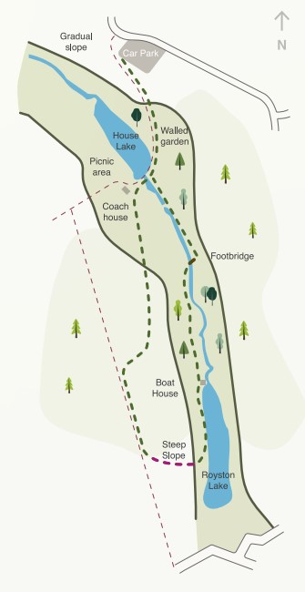 Otterhead Lakes walk map
