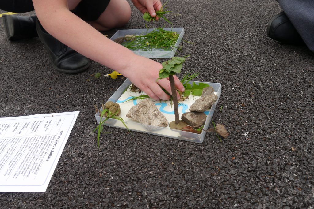 A mini river model made by a school child