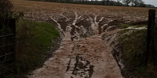 water run-off of a ploughed field