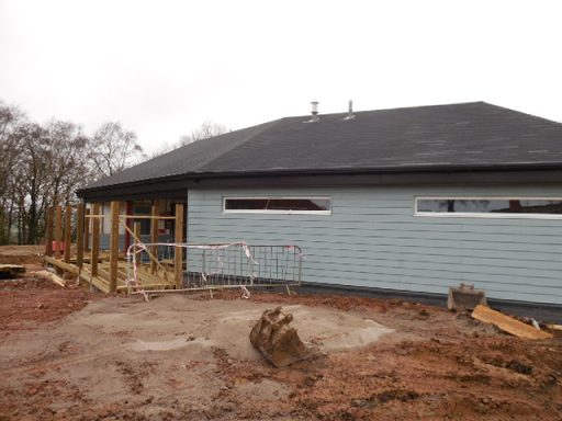 Photo of Ferne Animal Sanctuary visitor centre under construction. February 2017