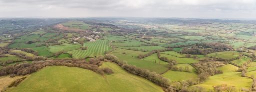 Aerial view north from Dumpdon Hillfort