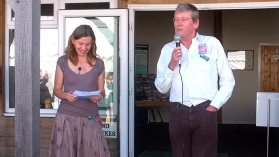 Paul Diviani is pictured giving a speech at the Blackdowns Community Conference