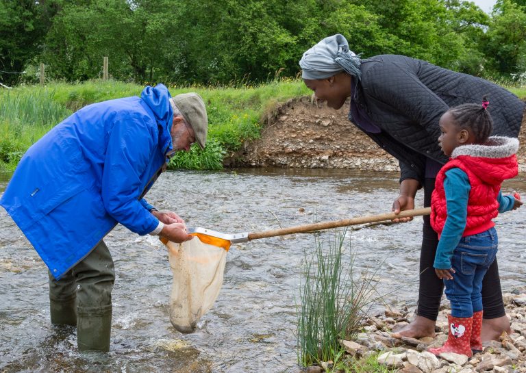 People pond dipping