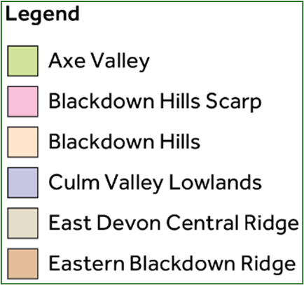 legend for Devon character area map