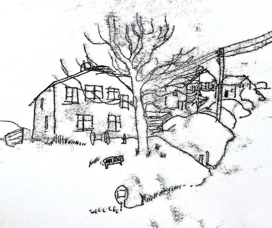 Black and white print from the Luppitt Landscape Partnership